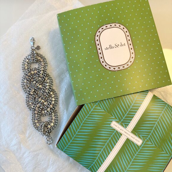 Sparkly Stella & Dot Petra braided bracelet - like new! - Picture 1 of 6